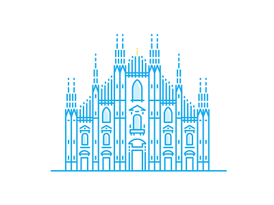 Duomo architecture building cathedral cityscape duomo icon landmark milan minimal monoline