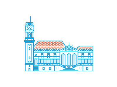 Coimbra University architecture building city coimbra icons illustration line minimal monoline university
