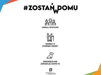 Zostań w domu / Stay at home covid covid 19 covid19 design designs dog epidemia graphic illustration info information meeting minimalist new old person sad work world