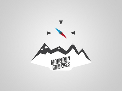 Logo Mountain Compass blue compass monochrome mountain red
