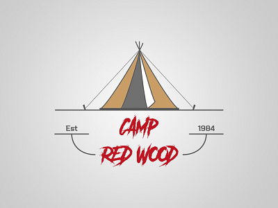 Logo - Camp Red Wood 1984 design logo red redwood tent vector wood