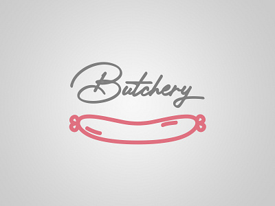Logo - Butchery 4fun branding butchery graphicdesign graphics gray logo logodesign logotype minimalist minimalist logo sausage vector