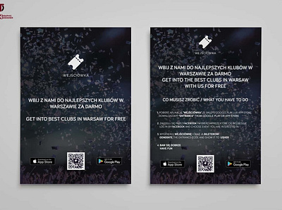 Flyer - Wejściówka app appstore client work club designapp designs flyer google design graphics new qrcode warsaw work