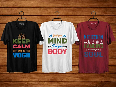 Yoga T-shirt Bundle art body clothes clothing eps meditation mind soul template texture tshirt tshirtdesign typography vector yoga