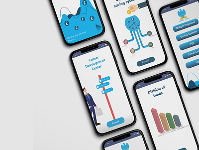 Barclays Money Guide app banking design illustration ui ux vector web