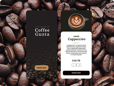 Coffee Gusta Concept app coffee design flat ui