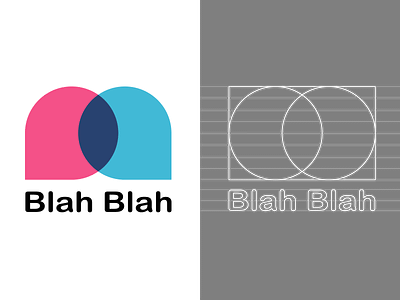 Logo Design - Language school - Blah Blah Skóli blue and red branding graphic design icon logo logo design logotype pink sketch vector web