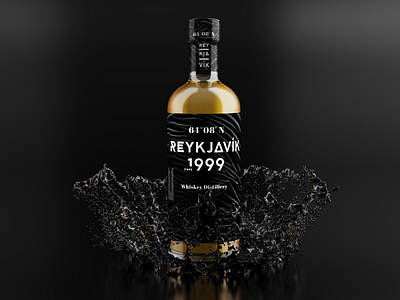 Reykjavík Whiskey label bottle branding design logo minimal mockup product product design typography whiskey and branding whiskey label