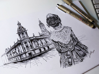 Pen Artwork "Fallas de Valencia"