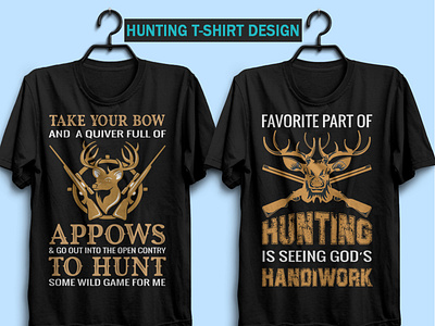Hunting t-shirt design by dribbble shot