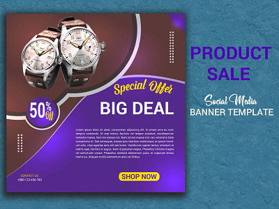 Product sale social media post banner template