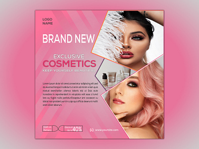 Cosmetic sale promotion social media template cosmetic mackup new product path