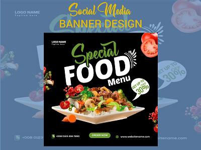 Social media food Instagram post restaurant menu template discount social media food post in canva