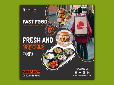 Food Delivery Social Media Post Templates social media tools