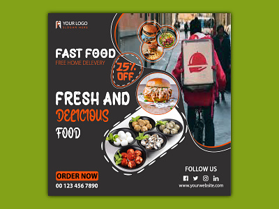 Food Delivery Social Media Post Templates