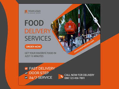 Online Food Delivery Social Media Post Templates