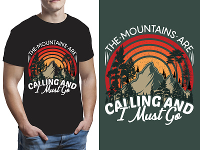 the mountains are calling and i must go women's t shirt design t shirts design