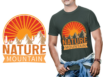nature mountain vintage t shirt design