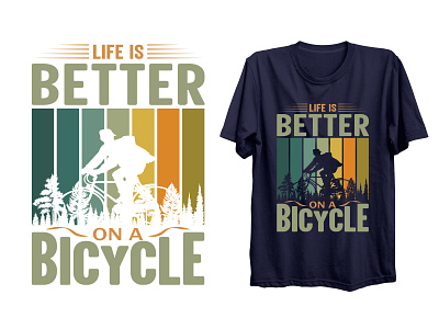 life is better on a bicycle vintage Styles t-shirt design life hack