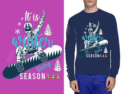 It is winter skiing season t-shirt design asia skiing