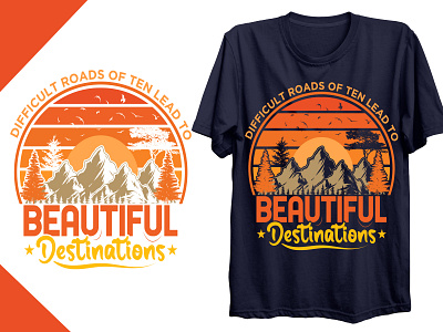 Beautiful destinations vintage t-shirt design.The Mountain