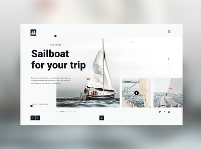 Landing page - Daily UI 003 app boat card chill daily ui dailyui design illustration sea summer ui vacation water