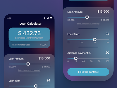 Calculator - Daily UI 004 app bank banking calculator card daily ui dailyui design illustration loan loan calculator minimalism online banking ui