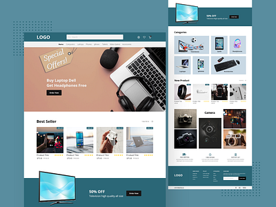 Electronic Website design e commerce ui ux web