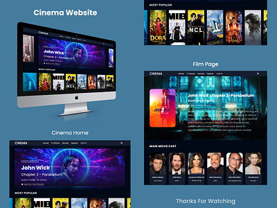 Cinema Website design ui ux web