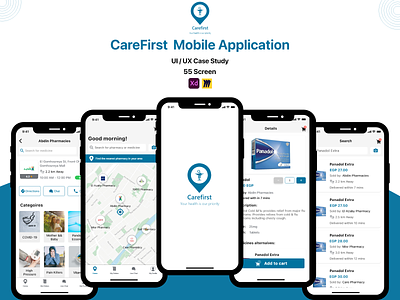 CareFirst Mobile Application ( UI / UX Case Study ) app carefirst casestudy healthy ios iti ui uidesign ux