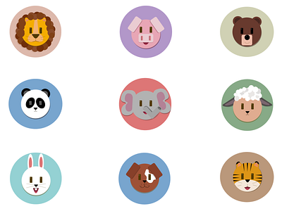 Animals avatar design avatar icons icon design icon set illustrator