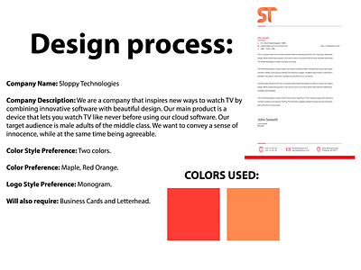 Sloppy Tech Design process + Letterhead