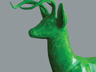 Deer deer geometric green grey illustration triangle