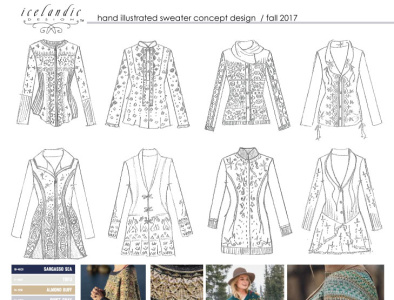 Sweater Development apparel design branding color design design fashion design hand illustration knitwear layout