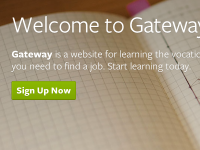 Gateway Landing button freight sans gateway landing page learning project sign up university