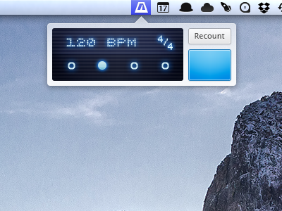 Metronome app blue interface mac os x menu bar metronome music ui