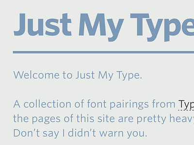 Just My Type II css hoefler frere jones html typekit typography webfonts