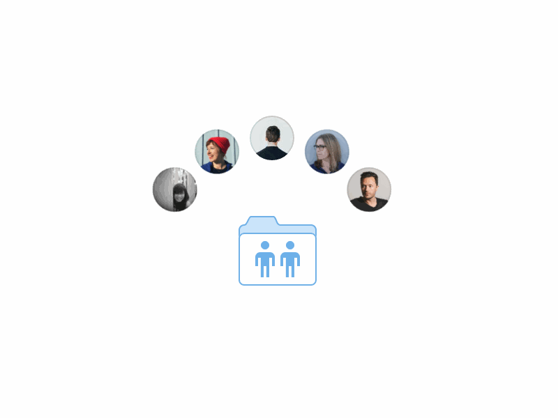 Faces in Shared Folders animation avatars dropbox shared folders web