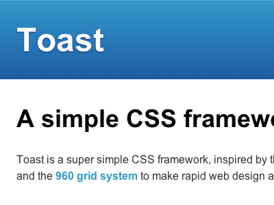 Toast css css3 framework toast toolkit web