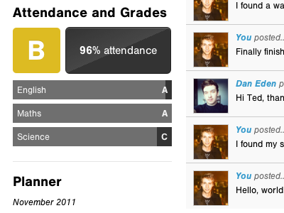 Classbind Attendance & Grades app avatar css css3 gloss web web app