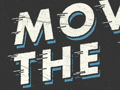 Moving The Web blue futura rough spatter texture typography