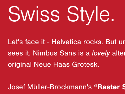 Swiss Style