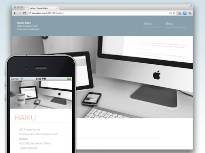 Haiku blog css3 jubilat mobile personal proxima nova redesign responsive web wordpress