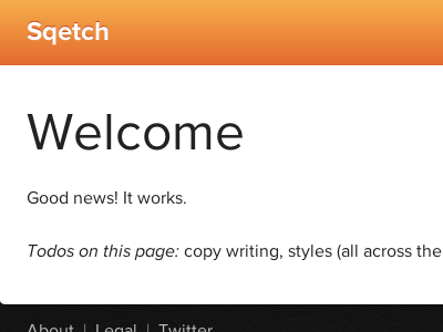 Sqetch [CSS] app css design orange project proxima nova rebound sqetch university webapp wireframe