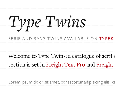 Type Twins freight just my type type typekit typography webfonts