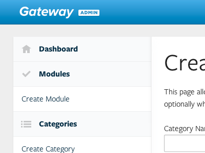 Gateway Admin Navigation