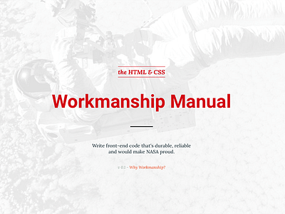 Workmanship Manual astronaut nasa space type ui ux web