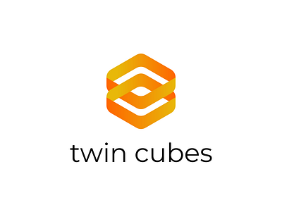 twin cubes logo brand identity branding commision work flat graphic design icon logo minimal