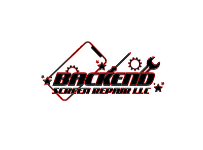 LOGO FOR BACKEND SCREEN REPAIR LLC 3d brand identity branding design flat graphic design icon llc logo logobrand logofolio minimal typefacelogo