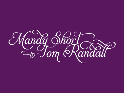 Mandy & Tom custom ligature wedding invitation